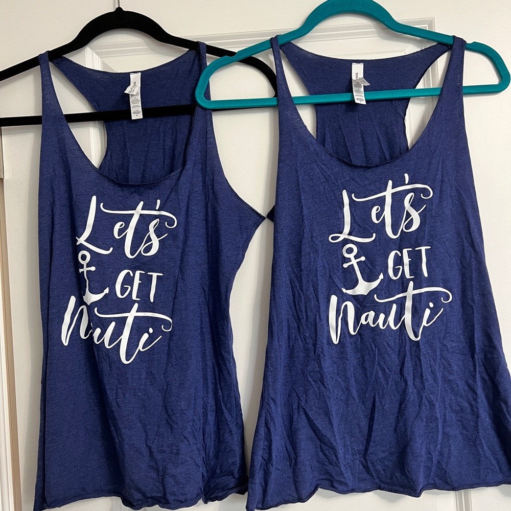 NWOT! Let’s Get Nauti Set of 2 Tanks
